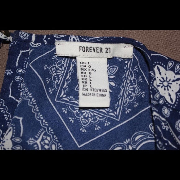 cute Forever 21 gipsy look paysley pattern worn once top dress size L - Picture 2 of 4